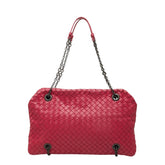 ボッテガヴェネタ イントレチャート チェーン ショルダーバッグ ピンク レザー レディース BOTTEGAVENETA 中古