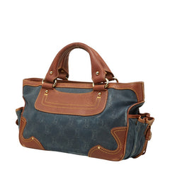 セリーヌ パリマカダム ブギーバッグ ハンドバッグ ブルー レザー デニム レディース CELINE 中古