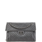 シャネル マトラッセ 2.55 ココマーク チェーン ショルダーバッグ グレー ラムスキン レディース CHANEL 【中古】