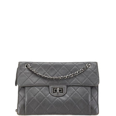 シャネル マトラッセ 2.55 ココマーク チェーン ショルダーバッグ グレー ラムスキン レディース CHANEL 【中古】