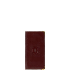 カルティエ マストライン 長財布 ワインレッド レザー レディース CARTIER 中古