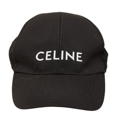 セリーヌ ロゴ キャップ サイズM 2AUA1242N ブラック ポリエステル コットン レディース CELINE 中古