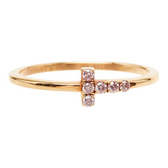 ティファニー Tワイヤー 6Pダイヤ リング 指輪 K18PG ピンクゴールド ダイヤモンド レディース TIFFANY&Co. 中古