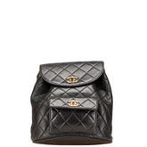 シャネル ココマーク マトラッセ リュック バックパック ブラック ラムスキン レディース CHANEL 【中古】