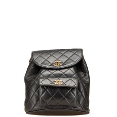 シャネル ココマーク マトラッセ リュック バックパック ブラック ラムスキン レディース CHANEL 【中古】