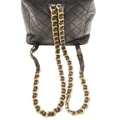 シャネル ココマーク マトラッセ リュック バックパック ブラック ラムスキン レディース CHANEL 【中古】