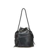 ジェイアンドエムデヴィッドソン カーニバルL フリンジ ショルダーバッグ ブラック レザー レディース J&M Davidson 【中古】