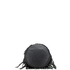 ジェイアンドエムデヴィッドソン カーニバルL フリンジ ショルダーバッグ ブラック レザー レディース J&M Davidson 【中古】