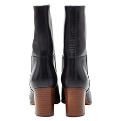 セリーヌ ヒール ショートブーツ サイズ35.5 ブラック レザー レディース CELINE 【中古】