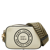 マークジェイコブス 斜め掛け ロゴ ショルダーバッグ カメラバッグ アイボリー カーキ レザー レディース MARC JACOBS 【中古】