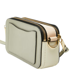 マークジェイコブス ザ スナップショット 斜め掛け ショルダーバッグ グレー ベージュ系 レザー キャンバス レディース MARC JACOBS 【中古】