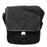 プラダ 三角ロゴプレート 斜め掛け ショルダーバッグ ブラック ナイロン レザー レディース PRADA 【中古】