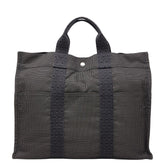 エルメス エールラインMM トートバッグ ハンドバッグ グレー系 キャンバス レディース HERMES 【中古】