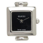グッチ バングルウォッチ 腕時計 1900L クオーツ ブラック文字盤 ステンレススチール レディース GUCCI 【中古】