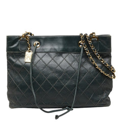 シャネル ビコローレ チェーン トートバッグ ショルダーバッグ 斜めかけ グリーン レザー レディース CHANEL 【中古】