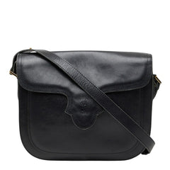 サンローラン YSLロゴ ショルダーバッグ ブラック レザー レディース SAINT LAURENT 【中古】