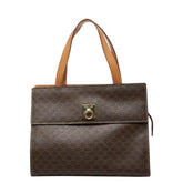 セリーヌ マカダム ハンドバッグ ブラウン PVC レザー レディース CELINE 【中古】