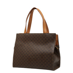 セリーヌ マカダム ハンドバッグ ブラウン PVC レザー レディース CELINE 【中古】