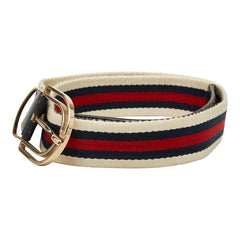 グッチ シェリーライン ベルト サイズ85・34 156934 マルチカラー キャンバス レザー メンズ GUCCI 【中古】