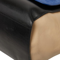 セリーヌ トラペーズ ハンドバッグ ショルダーバッグ 2WAY トリコロール ブルー ブラック ベージュ スウェード レザー レディース CELINE 【中古】
