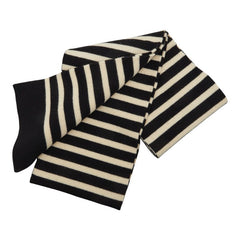 サンローラン ボーダー マフラー ブラック ホワイト レッド ウール レディース SAINT LAURENT 【中古】