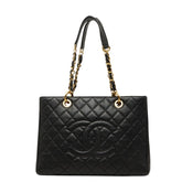 シャネル ココマーク マトラッセ GST チェーン トートバッグ ショルダーバッグ ブラック キャビアスキン レディース CHANEL 【中古】