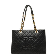 シャネル ココマーク マトラッセ GST チェーン トートバッグ ショルダーバッグ ブラック キャビアスキン レディース CHANEL 【中古】