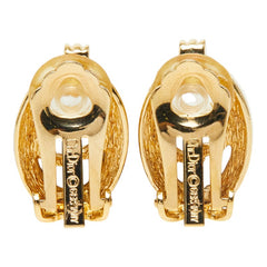 ディオール CDロゴ イヤリング ゴールド メッキ ラインストーン レディース Dior 【中古】