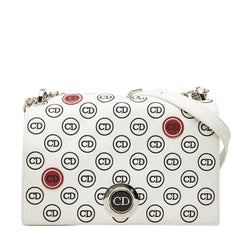 ディオール ディオールラマ CDロゴ 斜め掛け チェーン ショルダーバッグ ホワイト レザー レディース Dior 【中古】