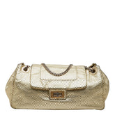 シャネル 2.55 アコーディオン チェーン ショルダーバッグ パンチング ゴールド レザー レディース CHANEL 【中古】
