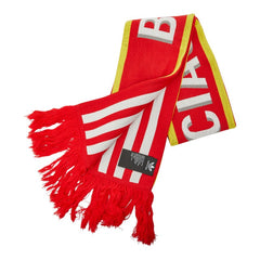 バレンシアガ × adidas アディダス サッカースカーフ マフラー 724010 レッド イエロー アクリル ウール レディース BALENCIAGA 【中古】
