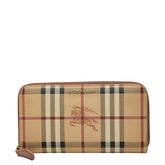 バーバリー ノバチェック シャドーホース ラウンドファスナー 長財布 ベージュ マルチカラー PVC レザー レディース BURBERRY 【中古】
