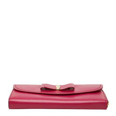 サルヴァトーレフェラガモ ヴァラリボン 長財布 ピンク レザー レディース Salvatore Ferragamo 【中古】