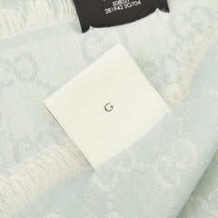 グッチ GGパターン 大判 ストール グリーン系 ウール シルク レディース GUCCI 【中古】