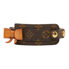 ルイ ヴィトン モノグラム ブラスレ ポルトアドレス リボン ブレスレット M92577 ブラウン PVC レザー レディース LOUIS VUITTON 【中古】