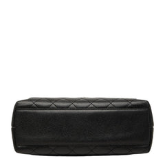 シャネル ココマーク マトラッセ ハンドバッグ トップハンドル ブラック ゴールド金具 キャビアスキン レディース CHANEL 【中古】