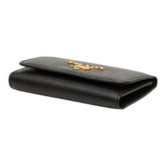 プラダ サフィアーノ 4連 キーケース 1PG004 ブラック NERO レザー レディース PRADA 【中古】