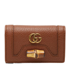 グッチ バンブー GGマーモント 6連 キーケース 658636 ブラウン レザー レディース GUCCI 【中古】