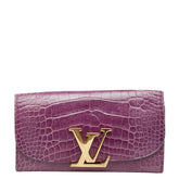 ルイ ヴィトン ポルトフォイユ カプシーヌ 長財布 パープル クロコダイル レディース LOUIS VUITTON 【中古】