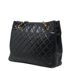 シャネル ココマーク マトラッセ チェーン トートバッグ ショルダーバッグ ブラック ラムスキン レディース CHANEL 【中古】