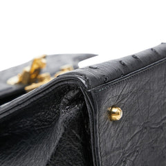 グッチ レディロック ハンドバッグ ショルダーバッグ 2WAY 000 01 0192 ブラック オーストリッチ レディース GUCCI 【中古】