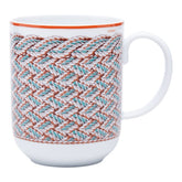 エルメス トレサージュ エケストル マグカップ ホワイト ブラウン 陶器 レディース HERMES 【中古】