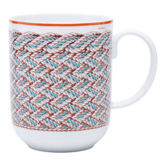 エルメス トレサージュ エケストル マグカップ ホワイト ブラウン 陶器 レディース HERMES 【中古】