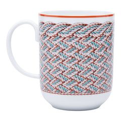 エルメス トレサージュ エケストル マグカップ ホワイト ブラウン 陶器 レディース HERMES 【中古】