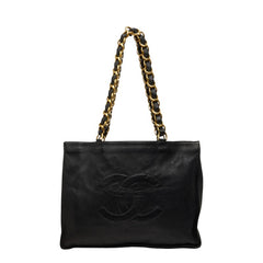 シャネル ココマーク チェーン トートバッグ 肩掛け ブラウン レザー レディース CHANEL 【中古】