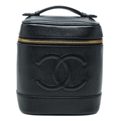 シャネル ココマーク バニティバッグ ハンドバッグ ブラック キャビアスキン レディース CHANEL 【中古】