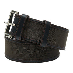 プラダ ロゴベルト ブラウン キャンバス レザー レディース PRADA 【中古】