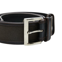 プラダ ロゴベルト ブラウン キャンバス レザー レディース PRADA 【中古】
