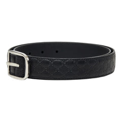 グッチ マイクログッチシマ ベルト 85・34 501523 ブラック レザー メンズ GUCCI 【中古】