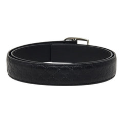 グッチ マイクログッチシマ ベルト 85・34 501523 ブラック レザー メンズ GUCCI 【中古】